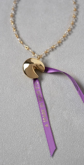 fortune cookie gold necklace jewelry